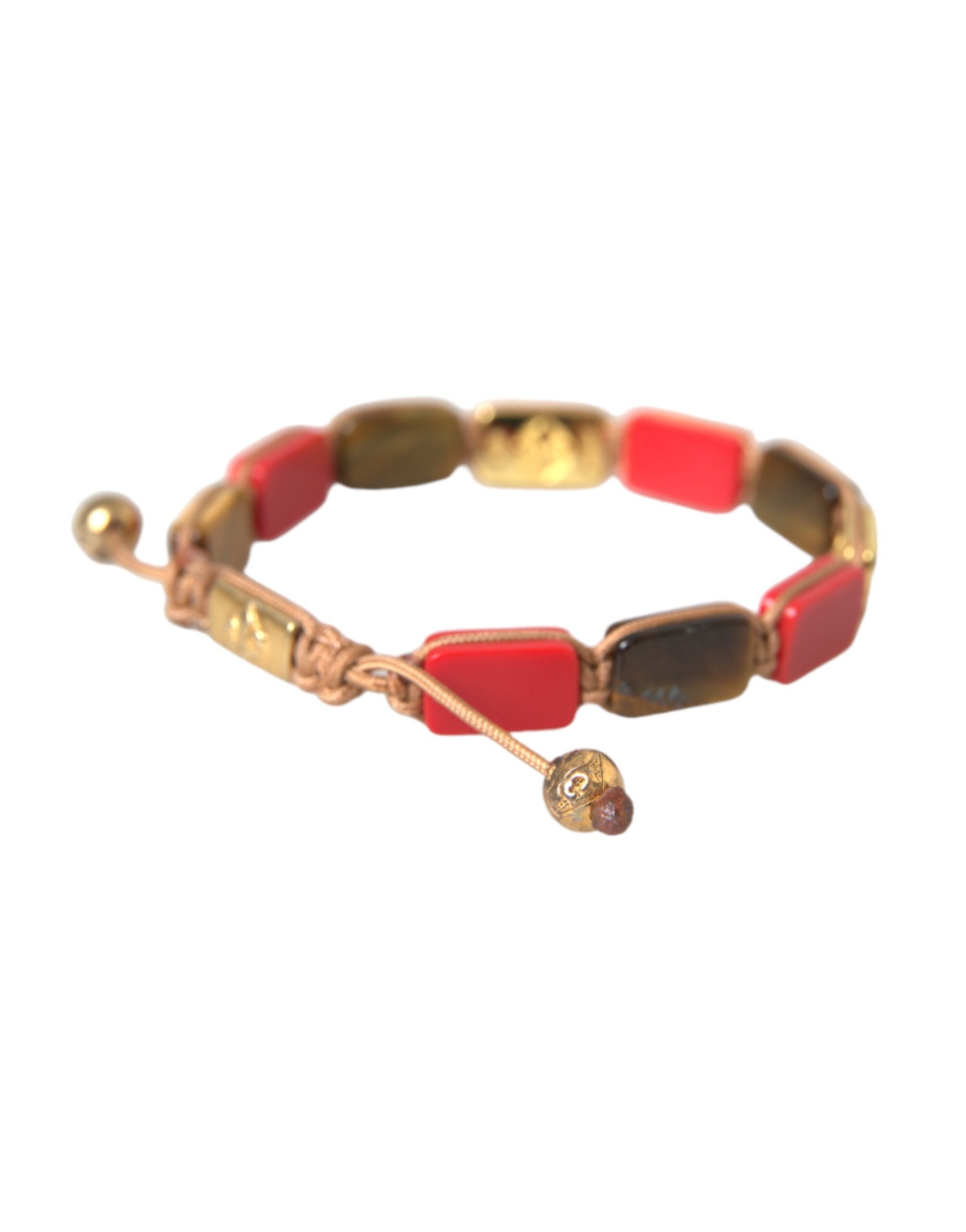 Nialaya CZ Tiger Eye Red Coral 925 Silver Men Men's Bracelet