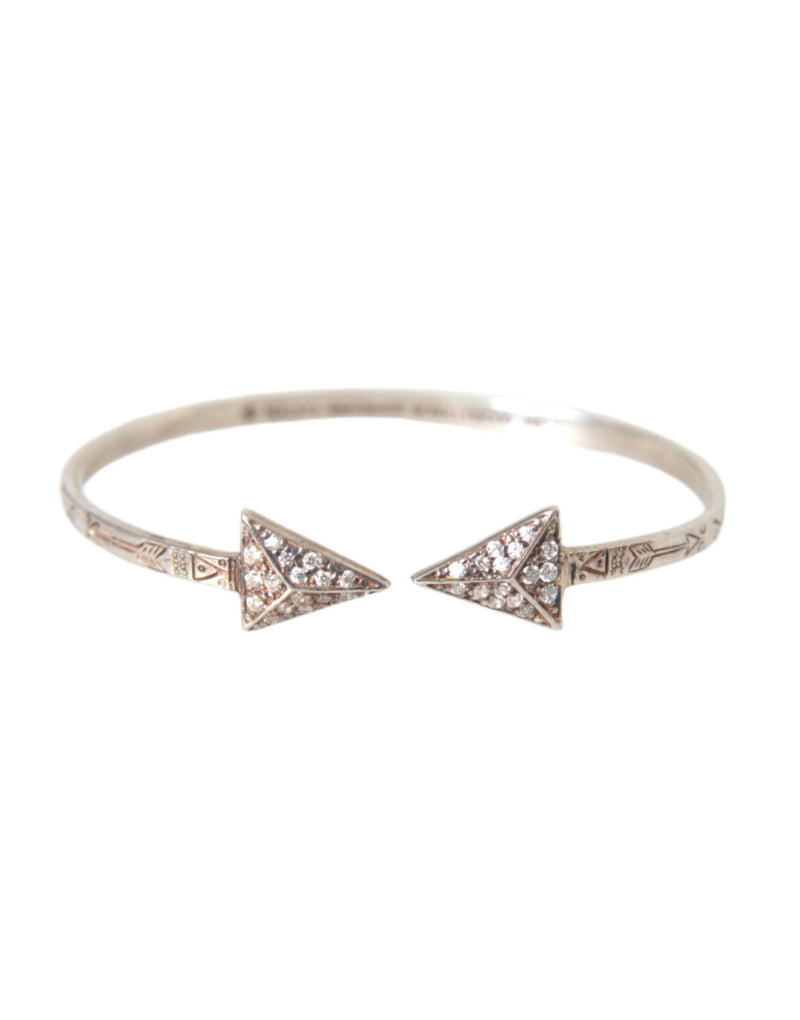 Nialaya Arrow Crystal 925 Silver Bangle Bracelet Women's Women