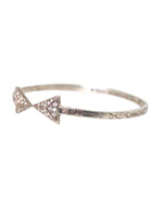 Nialaya Arrow Crystal 925 Silver Bangle Bracelet Women's Women