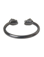 Nialaya Black Rhodium Lion Bangle Bracelet Women's Women