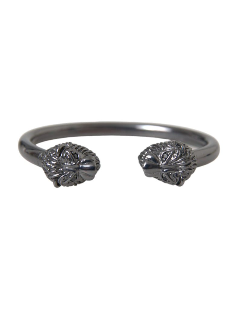 Nialaya Black Rhodium Lion Bangle Bracelet Women's Women