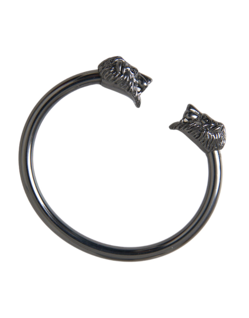 Nialaya Black Rhodium Lion Bangle Bracelet Women's Women