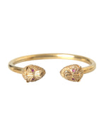 Nialaya Gold CZ Lion Bangle Bracelet Women's Women