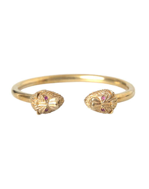 Nialaya Gold CZ Lion Bangle Bracelet Women's Women