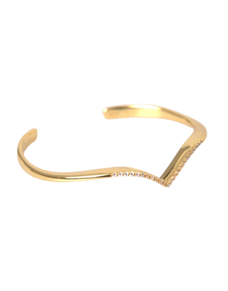 Nialaya Arched Wing Cuff Skyfall Gold CZ 925 Women's Bracelet