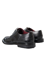 Dolce & Gabbana Black Leather Oxford Wingtip Formal Men Men's Shoes