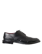 Dolce & Gabbana Black Leather Oxford Wingtip Formal Men Men's Shoes