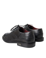 Dolce & Gabbana Black Leather Oxford Wingtip Formal Men Men's Shoes