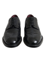 Dolce & Gabbana Black Leather Oxford Wingtip Formal Men Men's Shoes