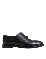 Dolce & Gabbana Black Leather Oxford Wingtip Formal Men Men's Shoes