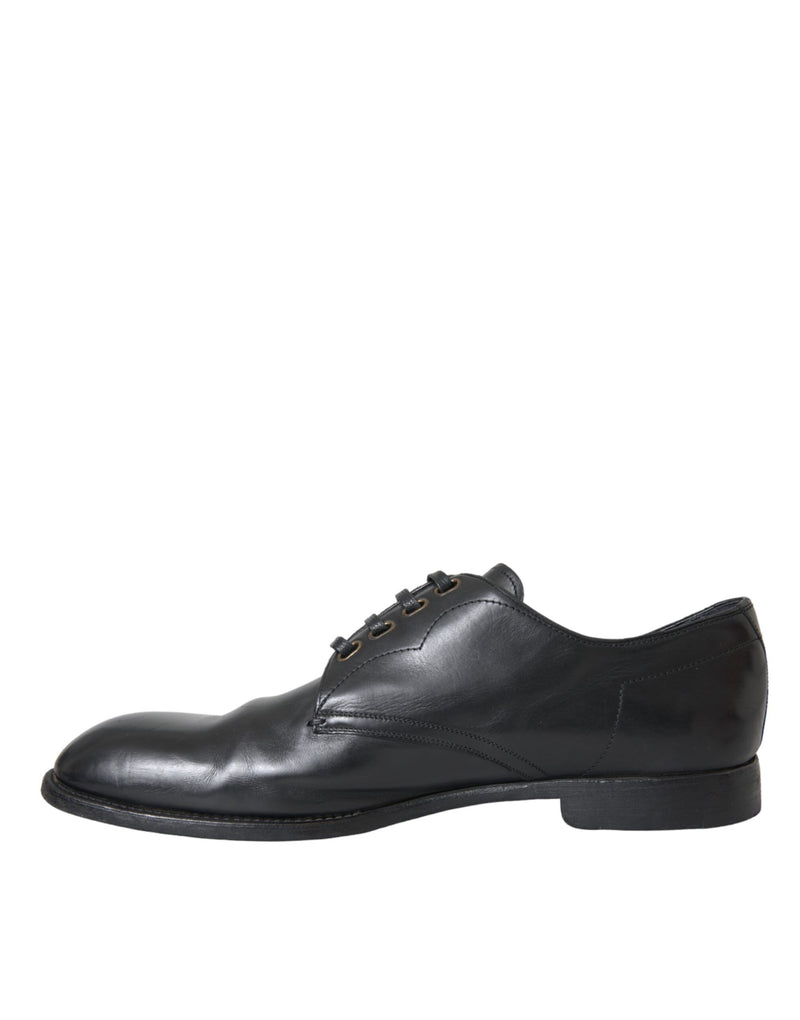 Dolce & Gabbana Black Leather Derby Formal Dress Men Men's Shoes (Pre-Owned)