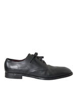 Dolce & Gabbana Black Leather Derby Formal Dress Men Men's Shoes