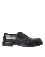 Dolce & Gabbana Black Horse Leather Derby Men Dress Men's Shoes (Pre-Owned)