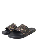 Dolce & Gabbana Multicolor Camouflage Leather Beachwear Men Men's Shoes