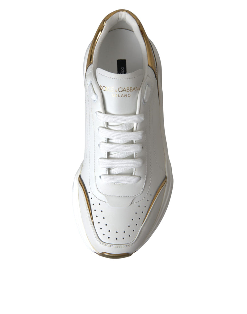 Dolce & Gabbana White Gold DAYMASTER Leather Sneakers Men Men's Shoes (Pre-Owned)