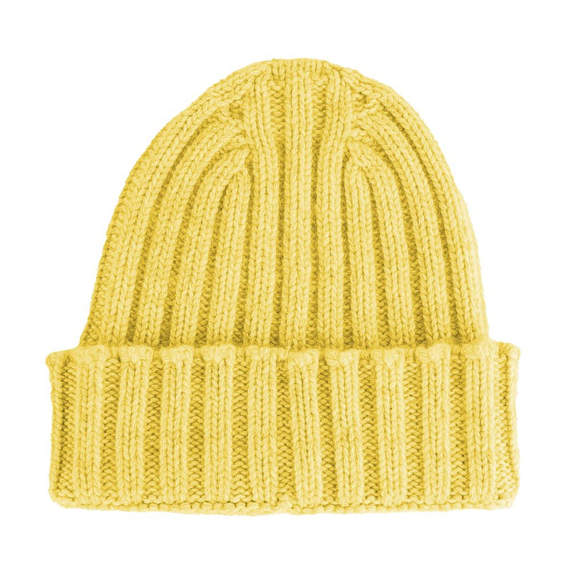 Made in Italy Yellow Cashmere Hats & Men's Cap