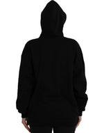 Balenciaga Black Cotton Logo Hooded Pullover Sweatshirt Women's Sweater