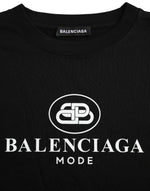 Balenciaga Black Cotton Logo Crew Neck Short Sleeves Women's T-shirt