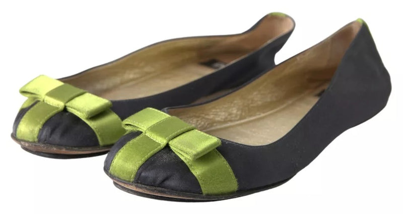 Dolce & Gabbana Black Green Loafers Ballerina Flats Women's Shoes (Pre-Owned)