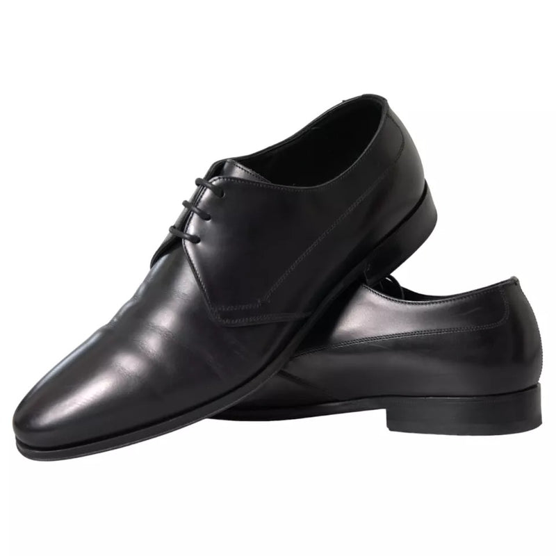 Dolce & Gabbana Black Leather Derby Formal Dress Men Men's Shoes (Pre-Owned)