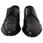 Dolce & Gabbana Black Leather Derby Formal Dress Men Men's Shoes (Pre-Owned)