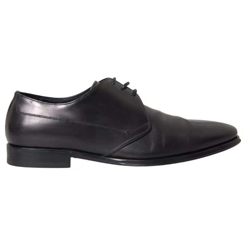 Dolce & Gabbana Black Leather Derby Formal Dress Men Men's Shoes (Pre-Owned)