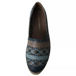 Dolce & Gabbana Blue Gray Woven Leather Buffalo Espadrille Men's Shoes (Pre-Owned)