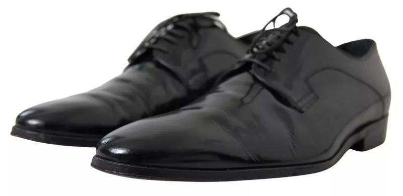 Dolce & Gabbana Black Polished Leather Formal Dress Men's Shoes (Pre-Owned)