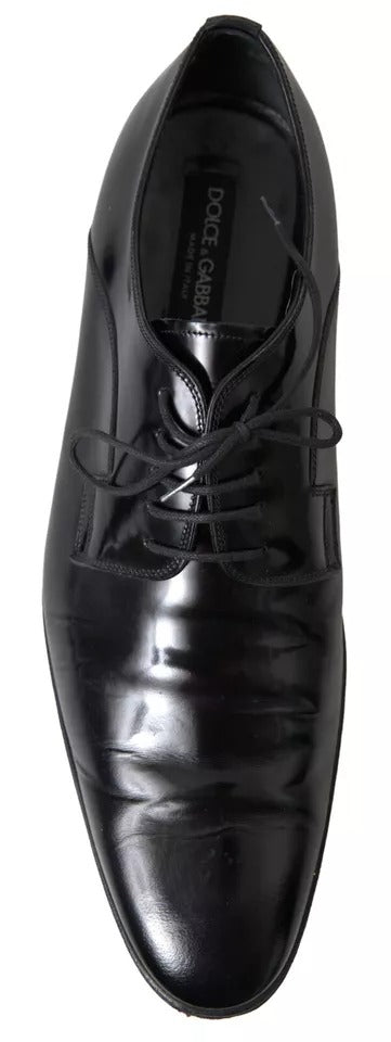 Dolce & Gabbana Black Polished Leather Formal Dress Men's Shoes (Pre-Owned)