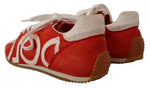 Dolce & Gabbana Red White Leather Mens Logo Casual Sneakers Men's Shoes