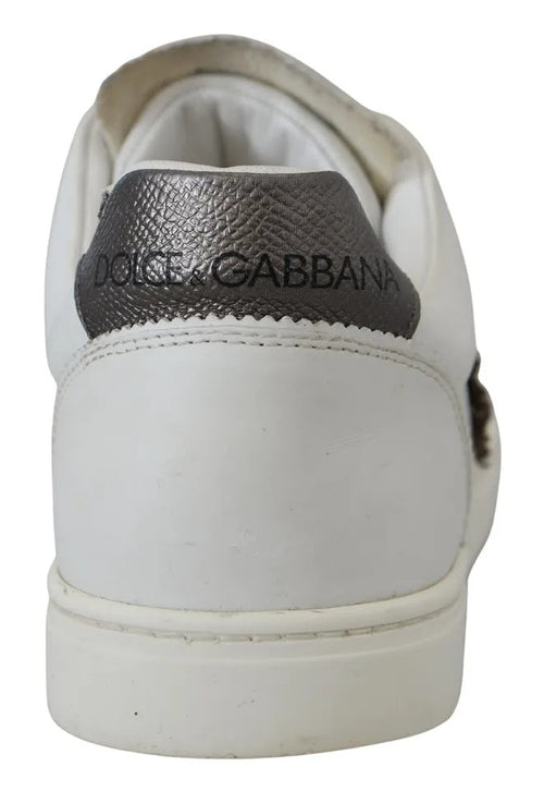 Dolce & Gabbana White Leather Heart Low Top Sneakers Casual Men's Shoes (Pre-Owned)