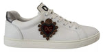 Dolce & Gabbana White Leather Heart Low Top Sneakers Casual Men's Shoes (Pre-Owned)