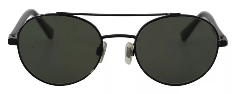 Dolce & Gabbana Matte Black Steel Frame Green Lens DG2245 Women's Sunglasses (Pre-Owned)