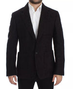 Dolce & Gabbana Bordeaux Alpaca Two Button Jacket Men's Blazer