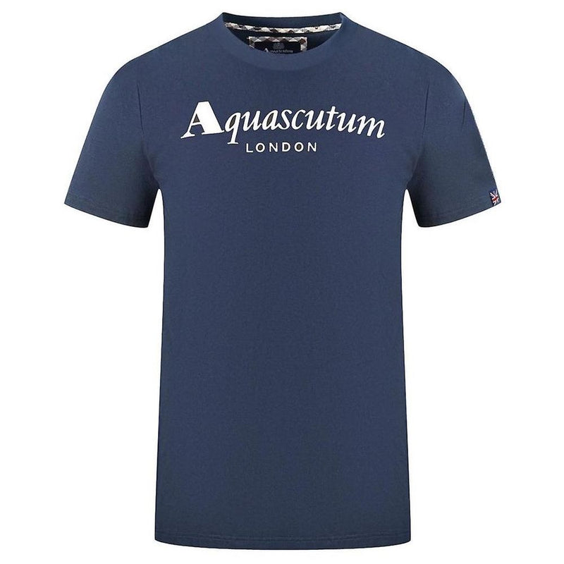 Aquascutum Elegant Cotton Tee with Iconic Flag Men's Detail