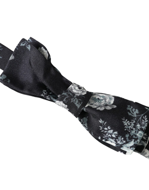 Dolce & Gabbana Black Floral Fantasy Adjustable Neck Men Bow Men's Tie