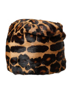 Dolce & Gabbana Brown Leopard Fur Women Bucket Women's Hat