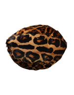 Dolce & Gabbana Brown Leopard Fur Women Bucket Women's Hat