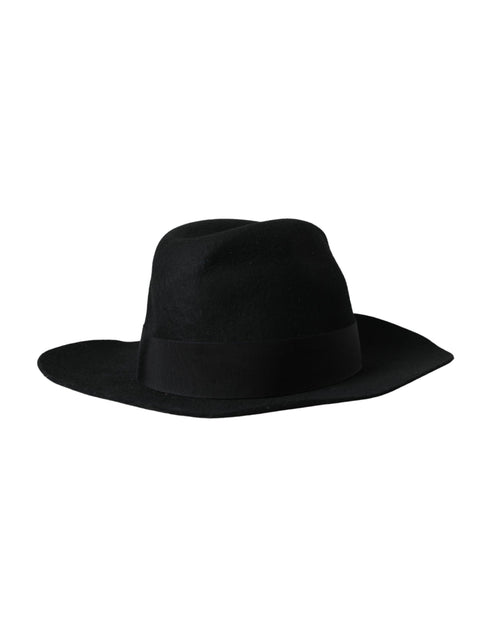 Dolce & Gabbana Black Rabbit Fedora Trilby Women Women's Hat