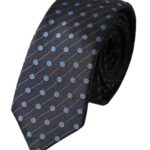 Dolce & Gabbana Black Blue Polka Dot Silk Adjustable Men Men's Tie