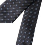 Dolce & Gabbana Black Blue Polka Dot Silk Adjustable Men Men's Tie