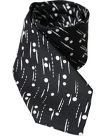 Dolce & Gabbana Black Dotted 100% Silk Adjustable Men's Tie