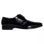 Dolce & Gabbana Black Calfskin Leather Derby Men Dress Men's Shoes