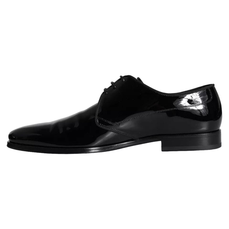 Dolce & Gabbana Black Calfskin Leather Derby Men Dress Men's Shoes