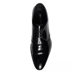 Dolce & Gabbana Black Calfskin Leather Derby Men Dress Men's Shoes