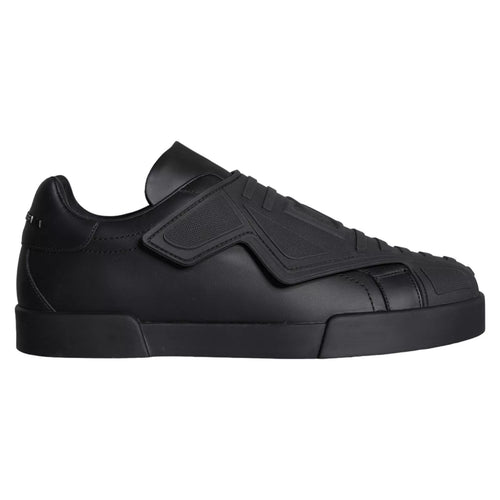 Dolce & Gabbana Black Lace Up Wave Low Top Sneakers Men Men's Shoes