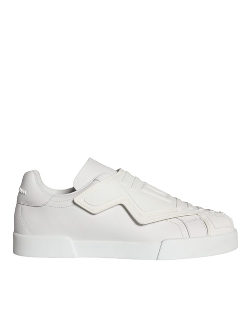 Dolce & Gabbana White Leather Slip On Low Top Sneakers Men's Shoes