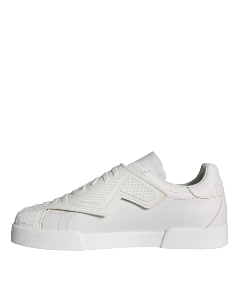 Dolce & Gabbana White Leather Slip On Low Top Sneakers Men's Shoes