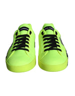 Dolce & Gabbana Neon Green Logo Tape Low Top Sneakers Men's Shoes