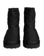 Dolce & Gabbana Black Nylon Padded Mid Calf Men Boots Men's Shoes